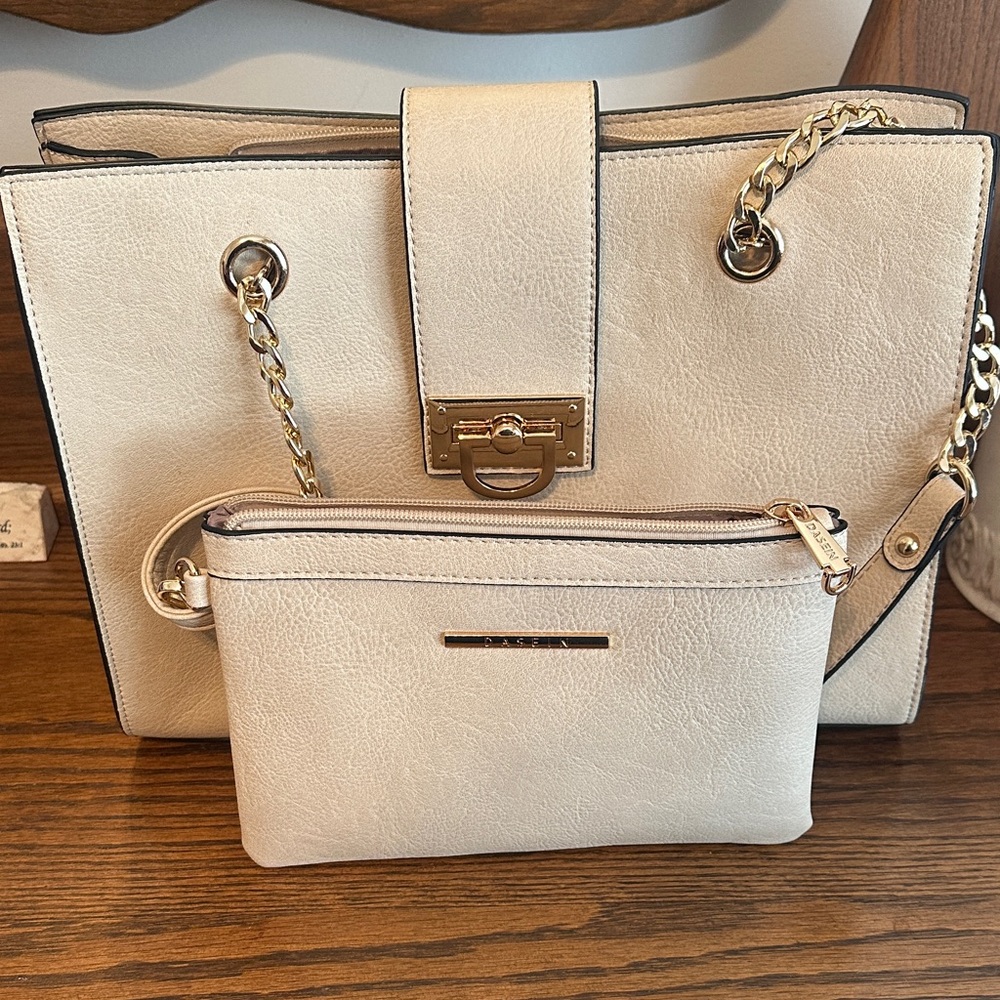 Dasein Elegant Cream Handbag Set